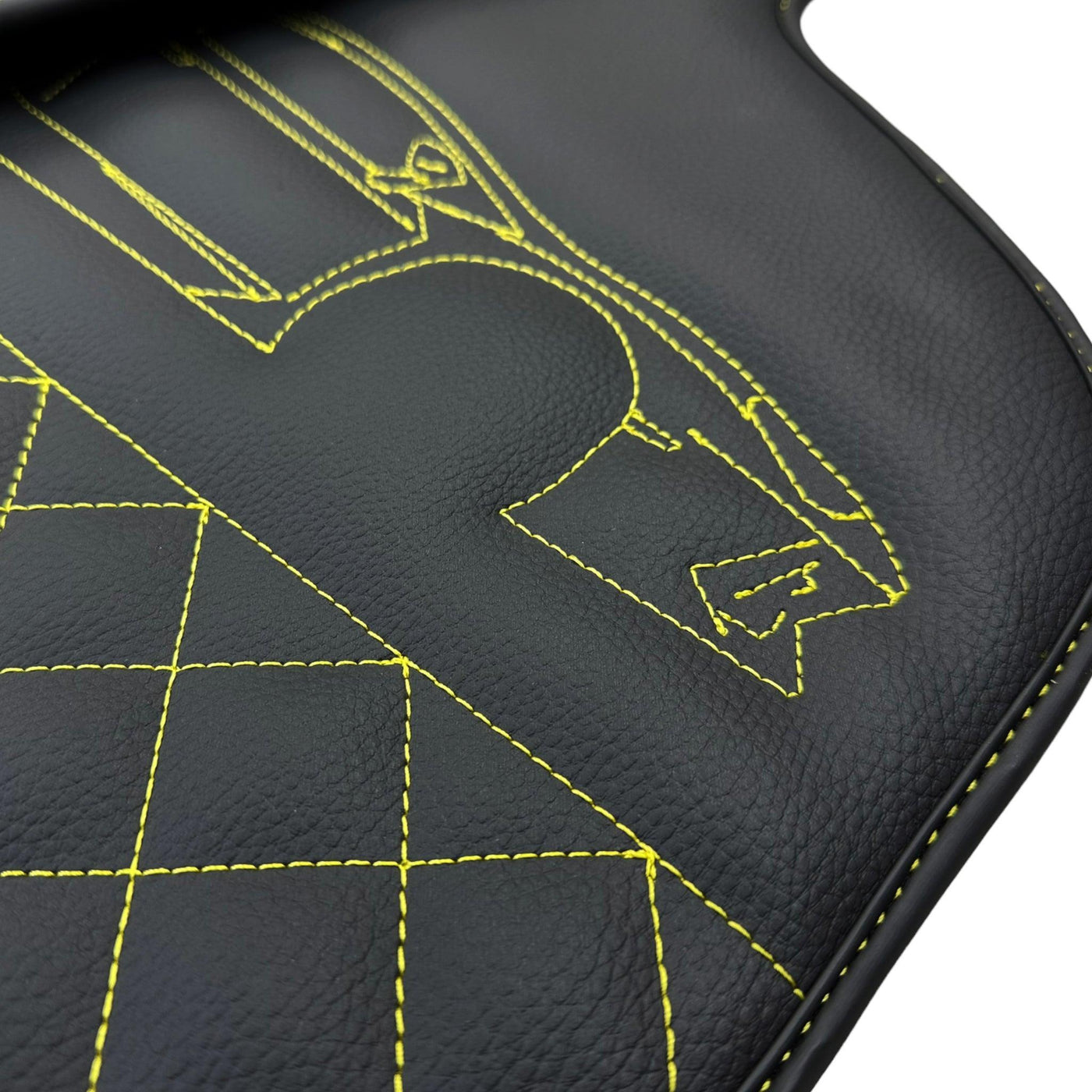 Leather Floor Mats for Lamborghini Huracan Yellow Sewing | ER56 Design - AutoWin
