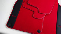 Red Floor Mats for Porsche Cayenne (2010-2018) with Leather