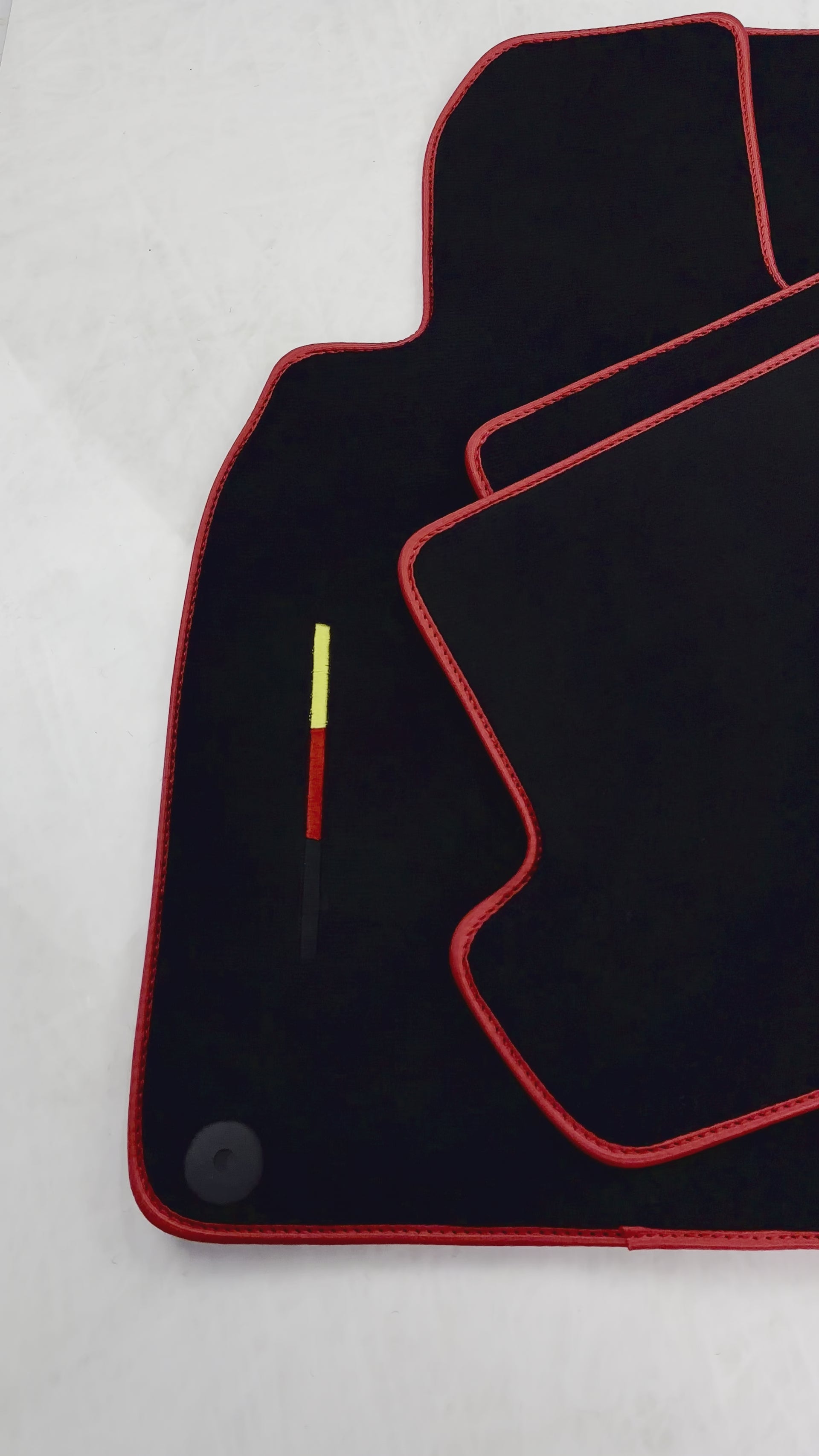 Black Floor Mats for Porsche 991 (2012-2019) with Red Trim - AutoWin