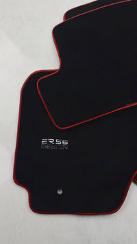 Black Floor Mats For Toyota RAV4 (2000-2003) ER56 Design with Red Trim