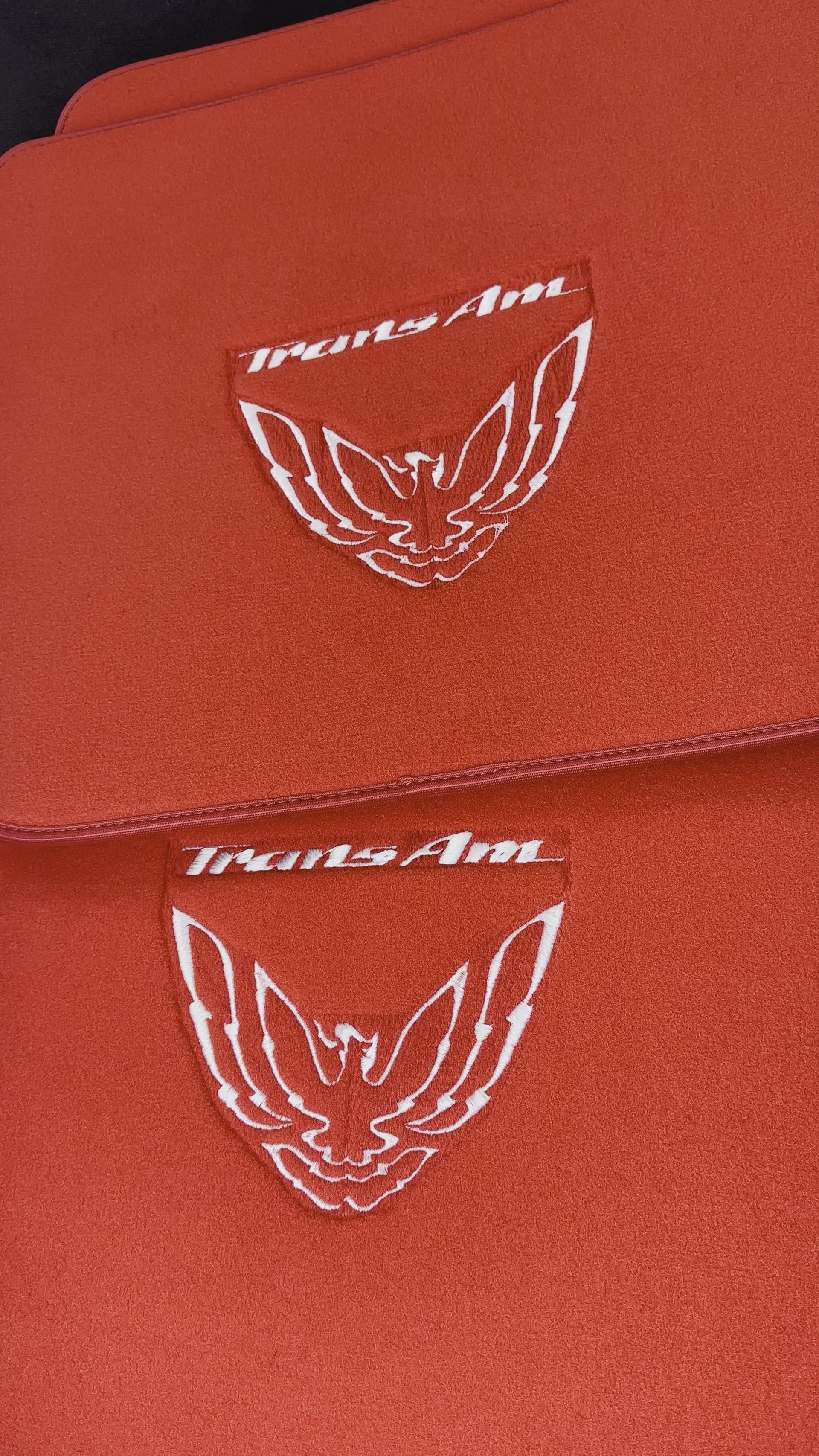 Red Floor Mats for Pontiac FireBird (1993-2002) with Trans Am Logo - AutoWin