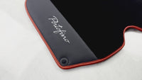 Black Floor Mats For Ferrari Portofino (2018-2023) With Leather and Red Trim