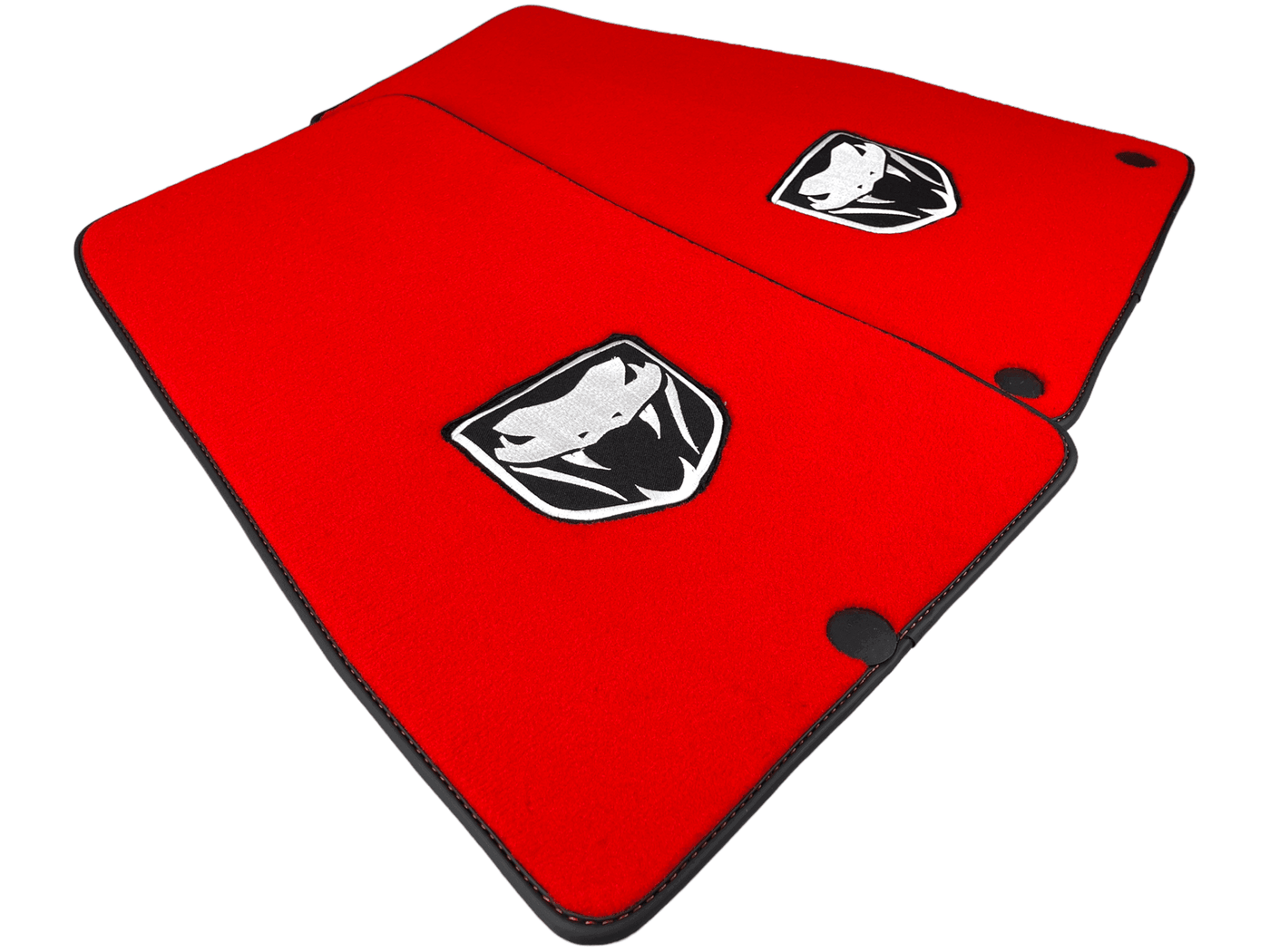 Red Floor Mats For Dodge Viper (2003-2006) With Emblem Tailored - AutoWin
