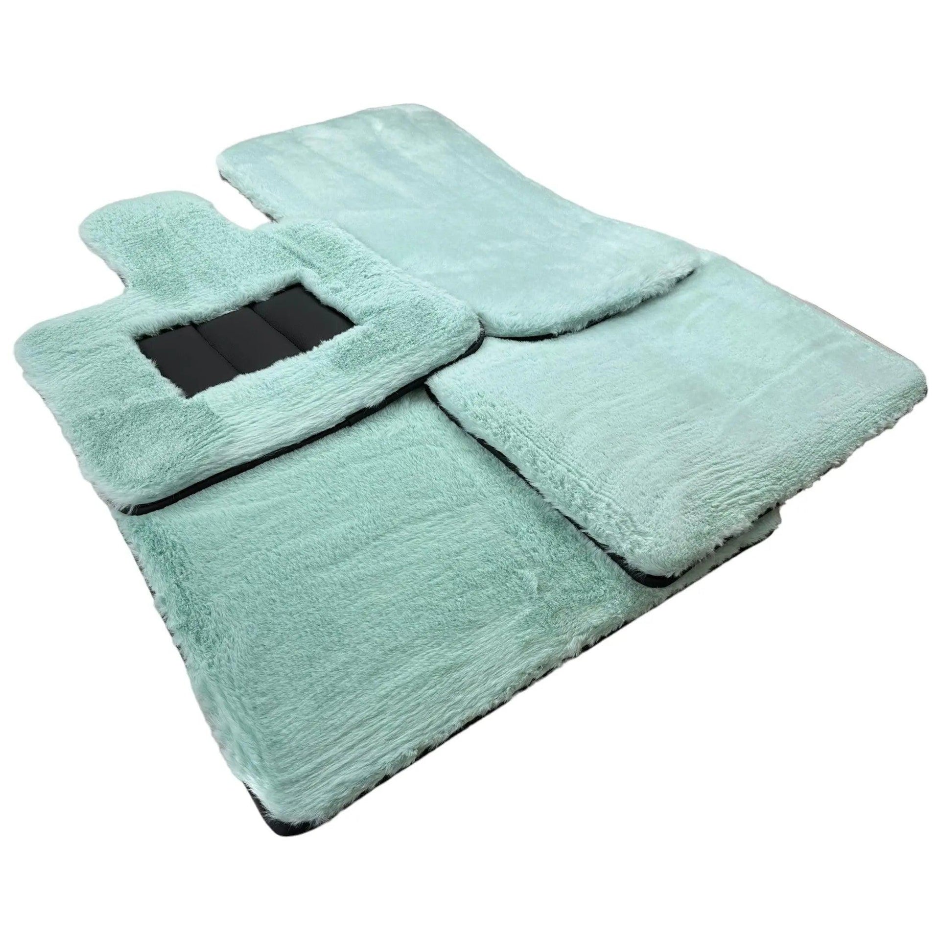 Tiffany Blue Sheepskin Floor Mats For Rolls Royce Phantom Drophead Coupe 2007–2016 Er56 Design Brand - AutoWin