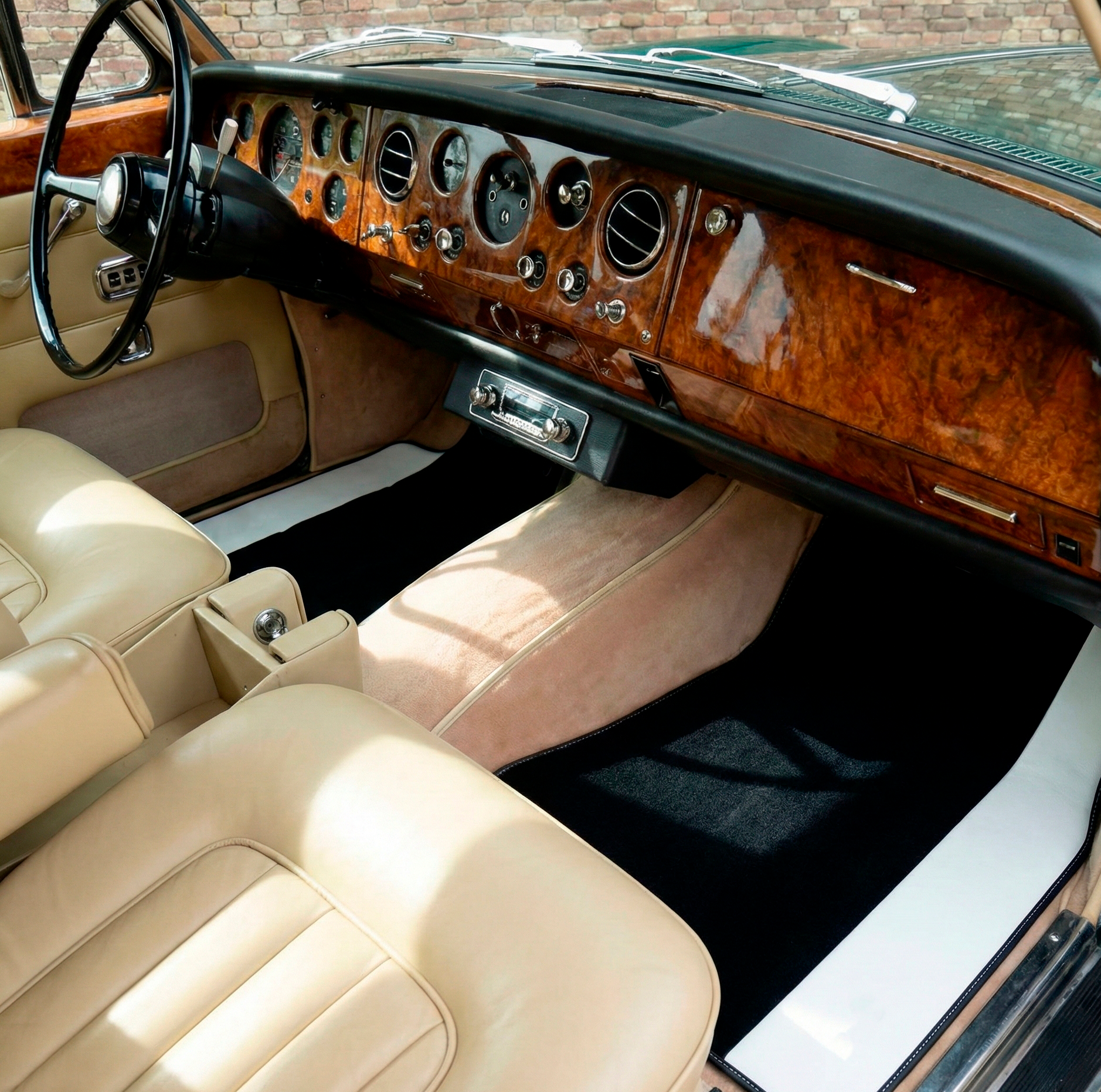 Leather Floor Mats For Rolls Royce Shadow 1965-1977 Black - AutoWin.EU