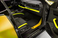 Customizable Black Floor Mats For Lamborghini Urus With Yellow Alcantara Leather