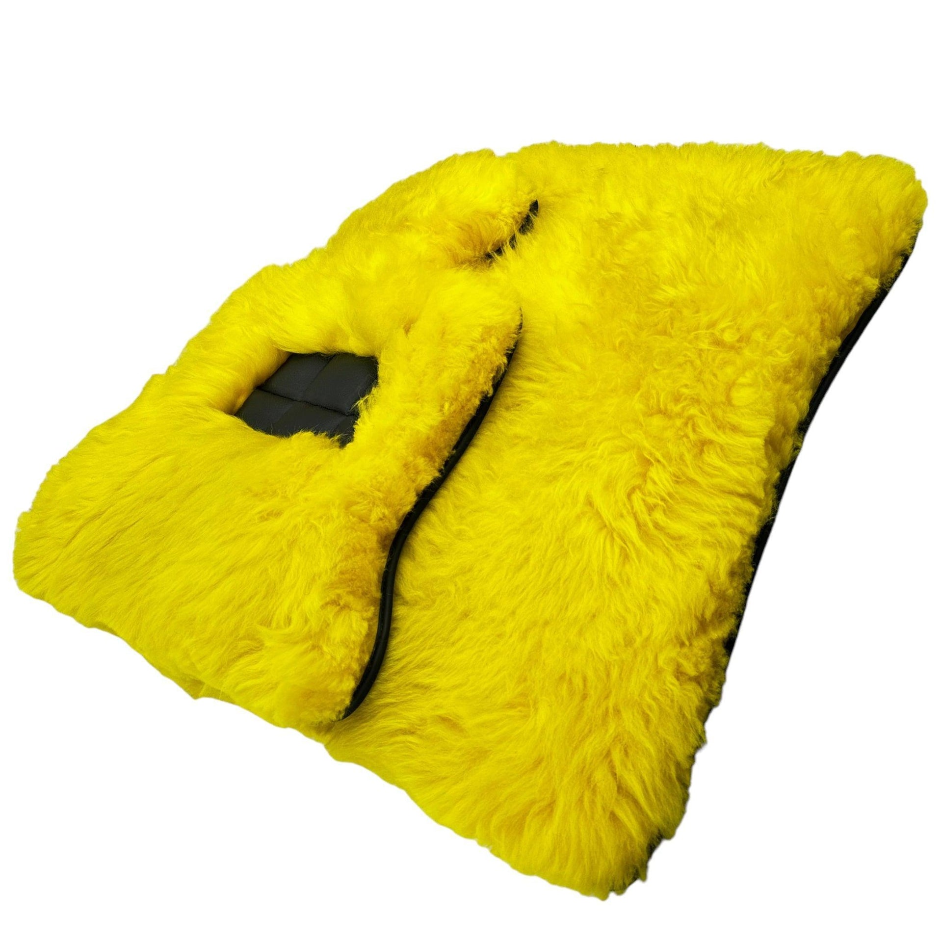 Yellow Sheepskin Floor Mats for Rolls Royce Wraith (2013–2023) ER56 Design Brand - AutoWin
