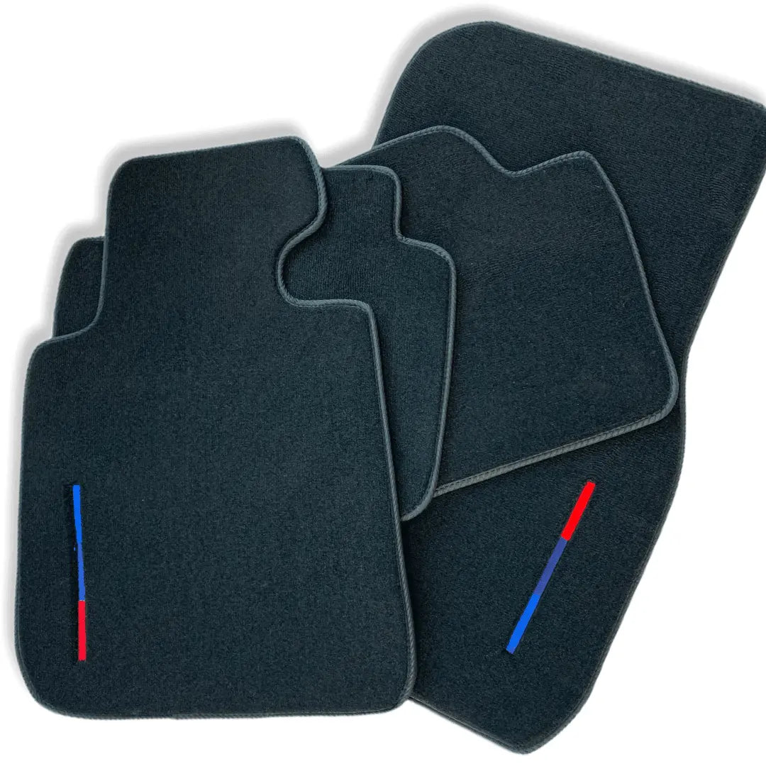 Black Floor Mats For BMW 4 Series F36 Gran Coupe With Color Stripes Tailored Set Perfect Fit - AutoWin