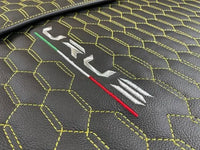 Floor Mats For Lamborghini Urus Leather Yellow Stitching - AutoWin