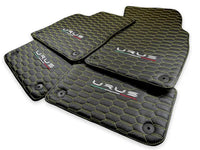 Floor Mats For Lamborghini Urus Leather Yellow Stitching - AutoWin