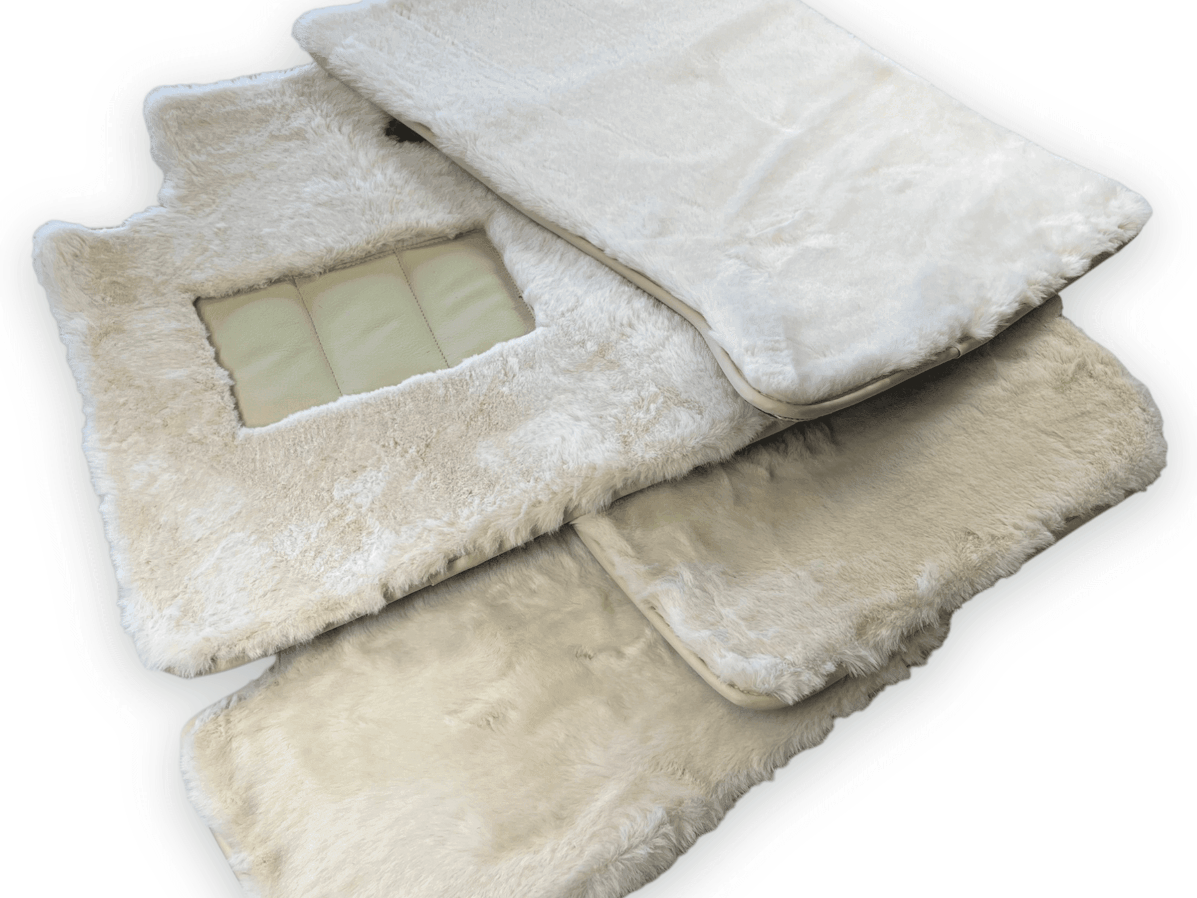 Luxury White Sheepskin Floor Mats for Rolls Phantom