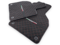 Alcantara Leather Floor Mats For Lamborghini Aventador | Red Stitching - AutoWin