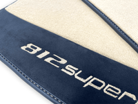 Beige Floor Mats For Ferrari 812 Superfast With Alcantara Leather - AutoWin