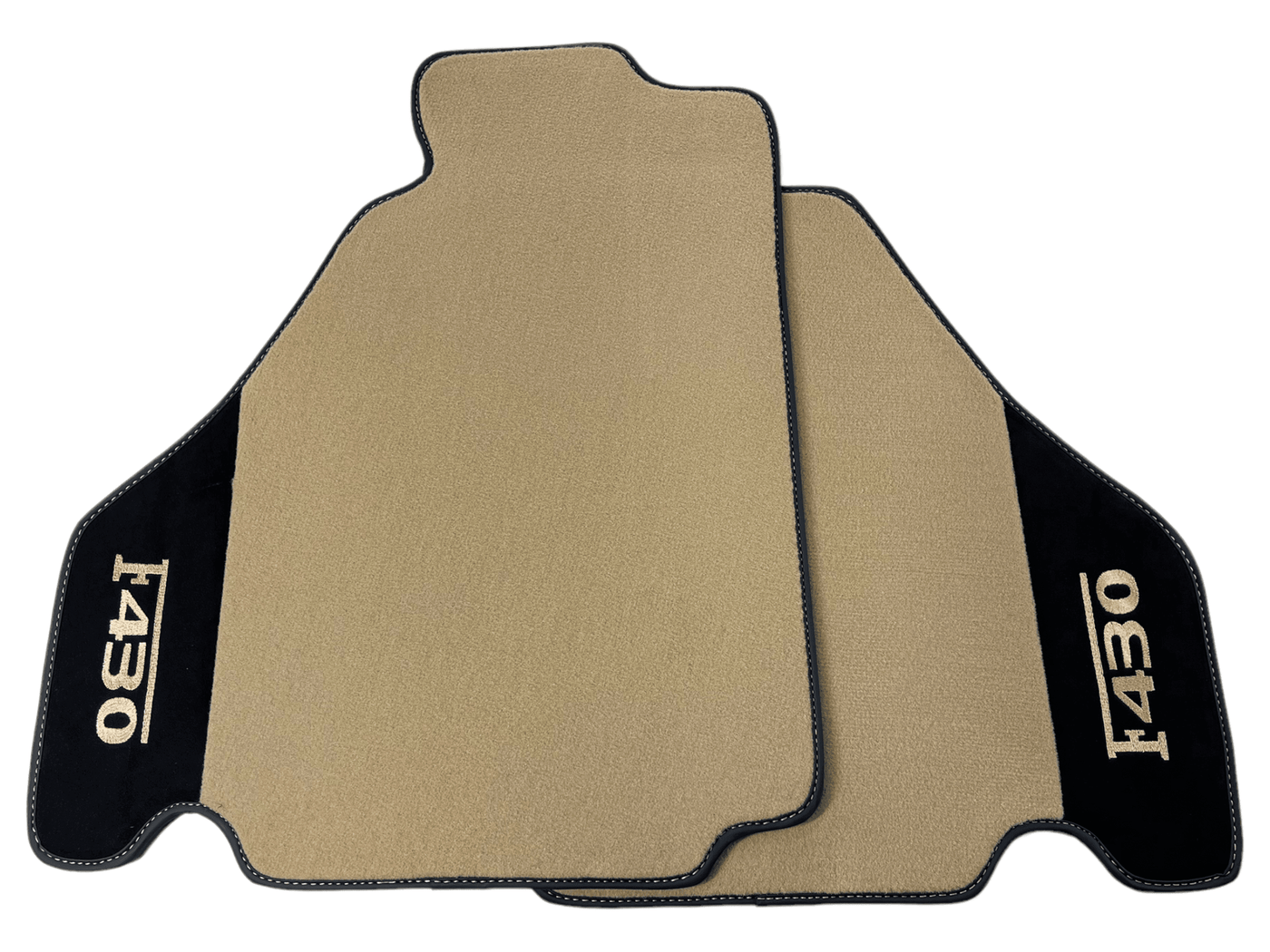 Beige Floor Mats For Ferrari F430 2004-2009 With Alcantara Leather - AutoWin
