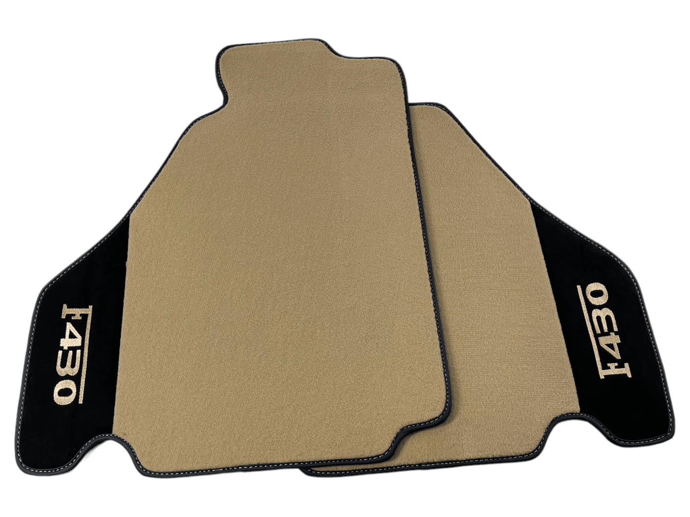 Beige Floor Mats For Ferrari F430 2004-2009 With Alcantara Leather - AutoWin
