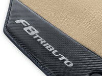 Beige Floor Mats For Ferrari F8 Tributo 2019-2022 With Carbon Leather - AutoWin