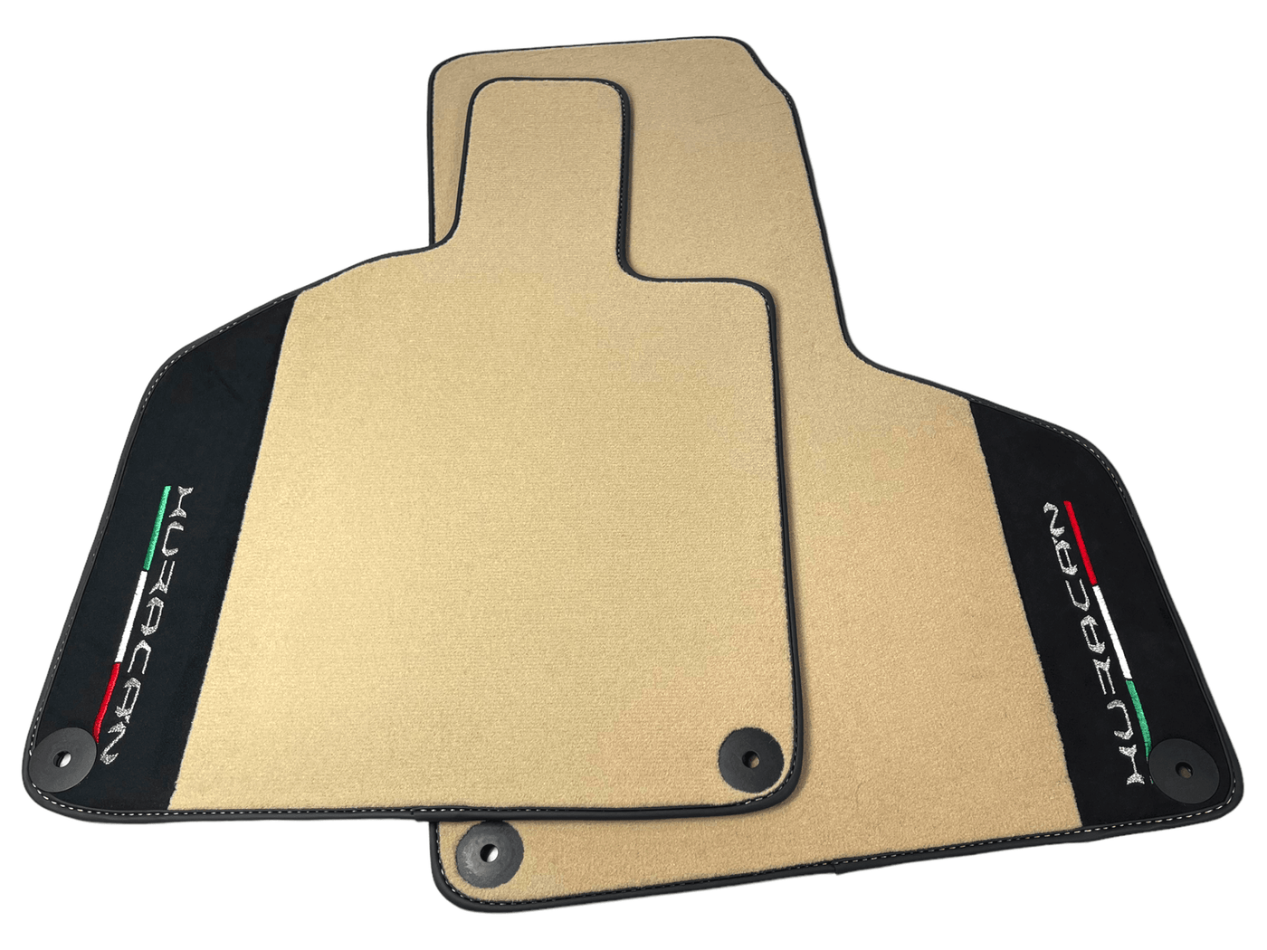 Beige Floor Mats for Lamborghini Huracan with Alcantara Leather - AutoWin