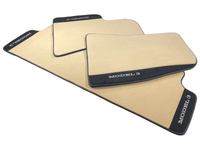 Beige Floor Mats For Tesla Model 3 With Alcantara Leather - AutoWin