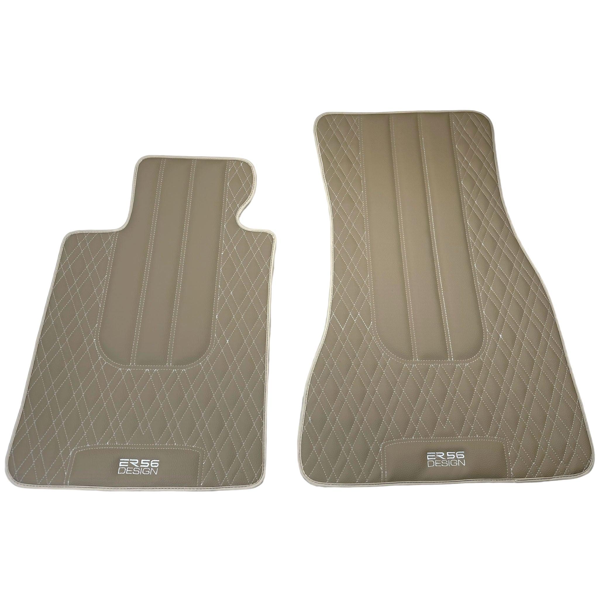 Beige Leather Floor Mats For BMW M8 F92 2-door Coupe - AutoWin