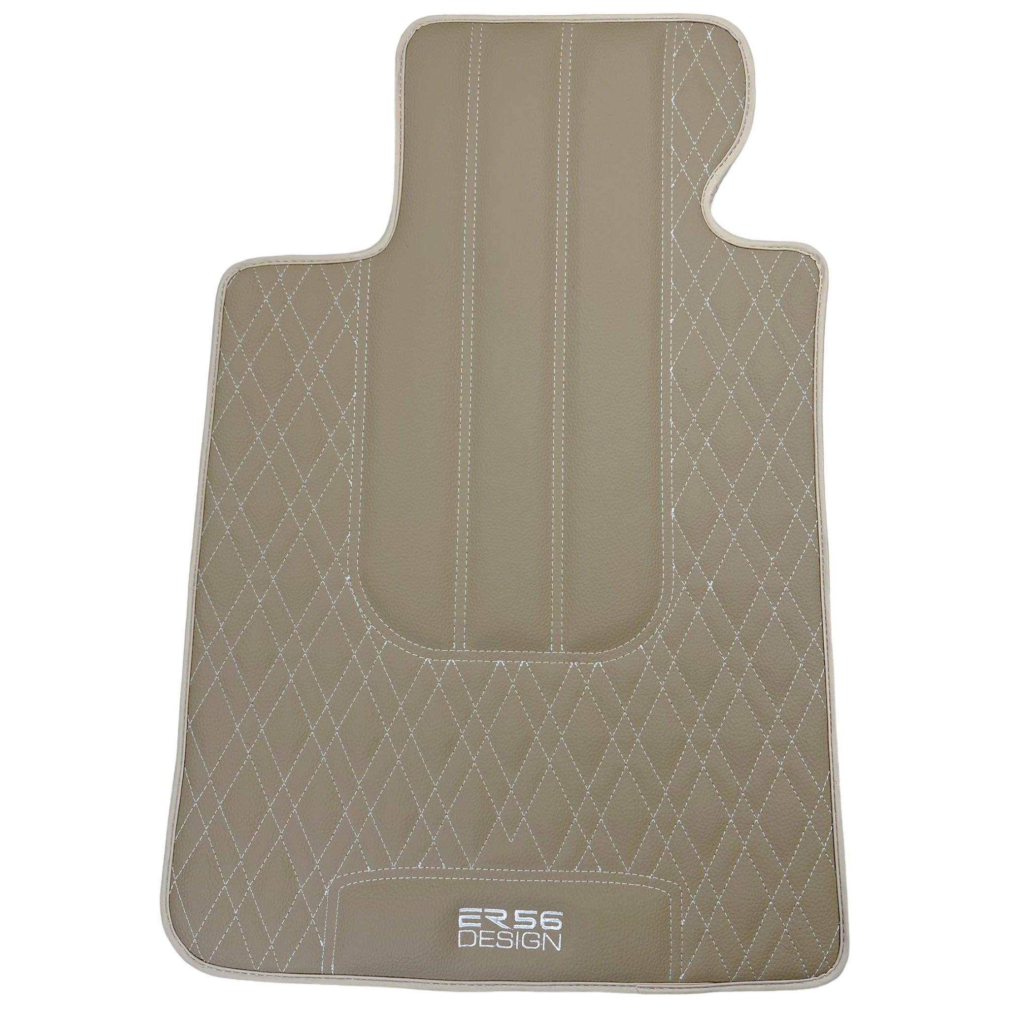 Beige Leather Floor Mats For BMW M8 F92 2-door Coupe - AutoWin