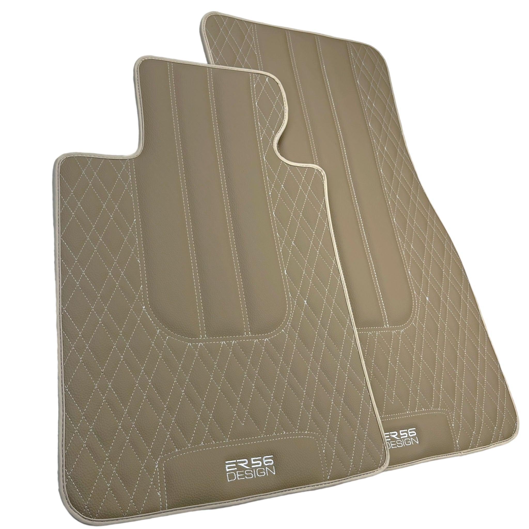 Beige Leather Floor Mats For BMW M8 F92 2-door Coupe - AutoWin