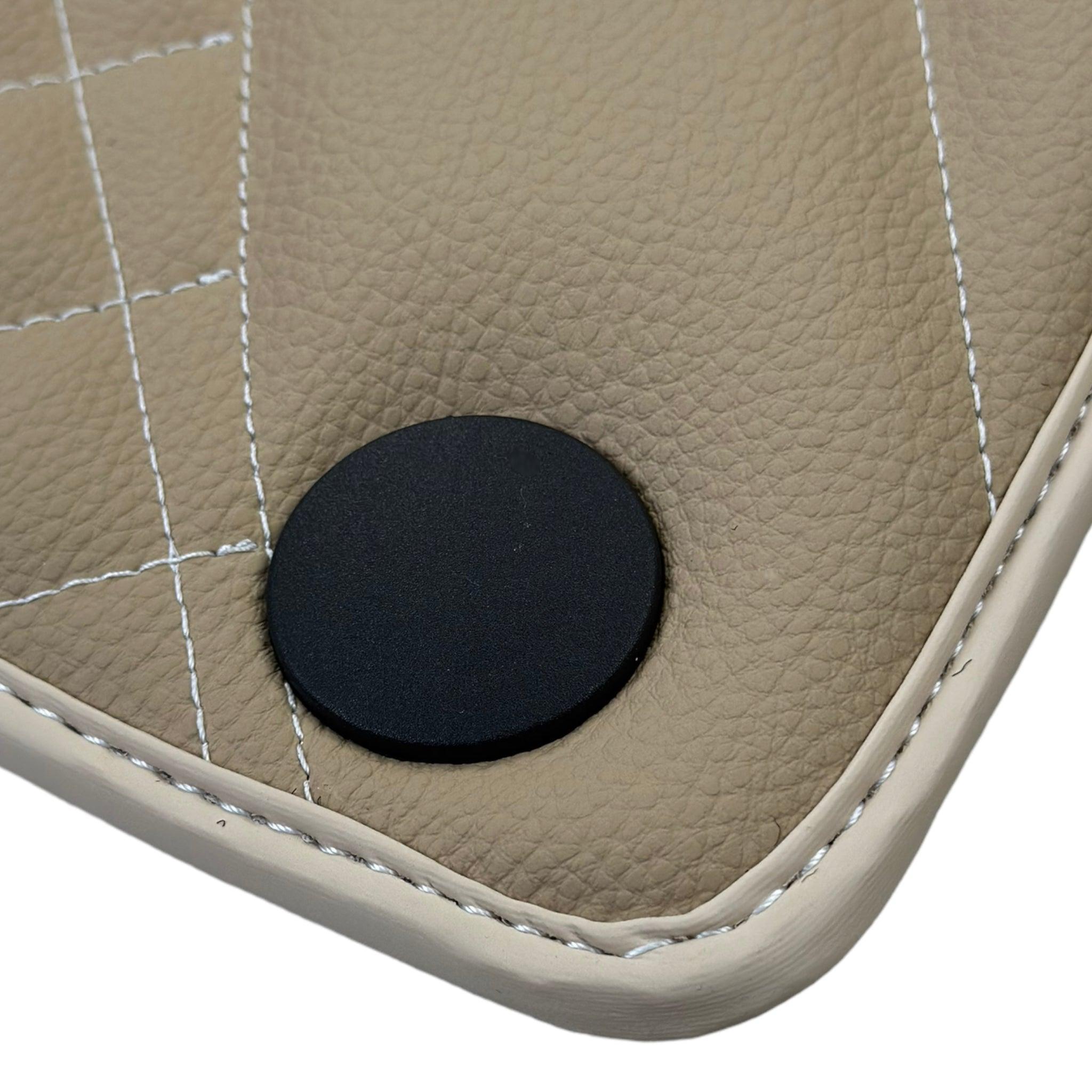 Beige Leather Floor Mats For Mercedes Benz E-Class S213 All Terrain (2020-2023) | ER56 Design - AutoWin