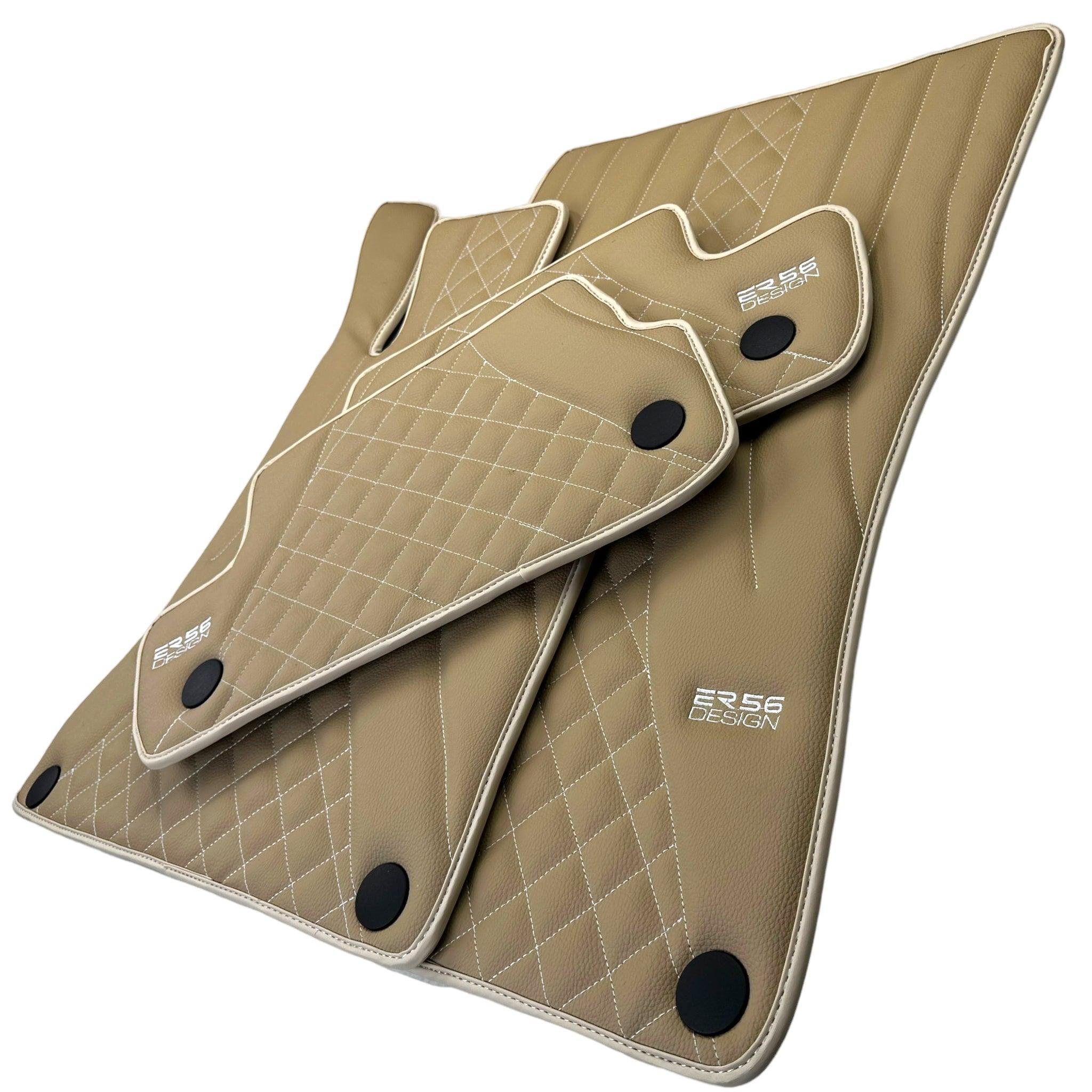 Beige Leather Floor Mats For Mercedes Benz E-Class S213 All Terrain (2020-2023) | ER56 Design - AutoWin