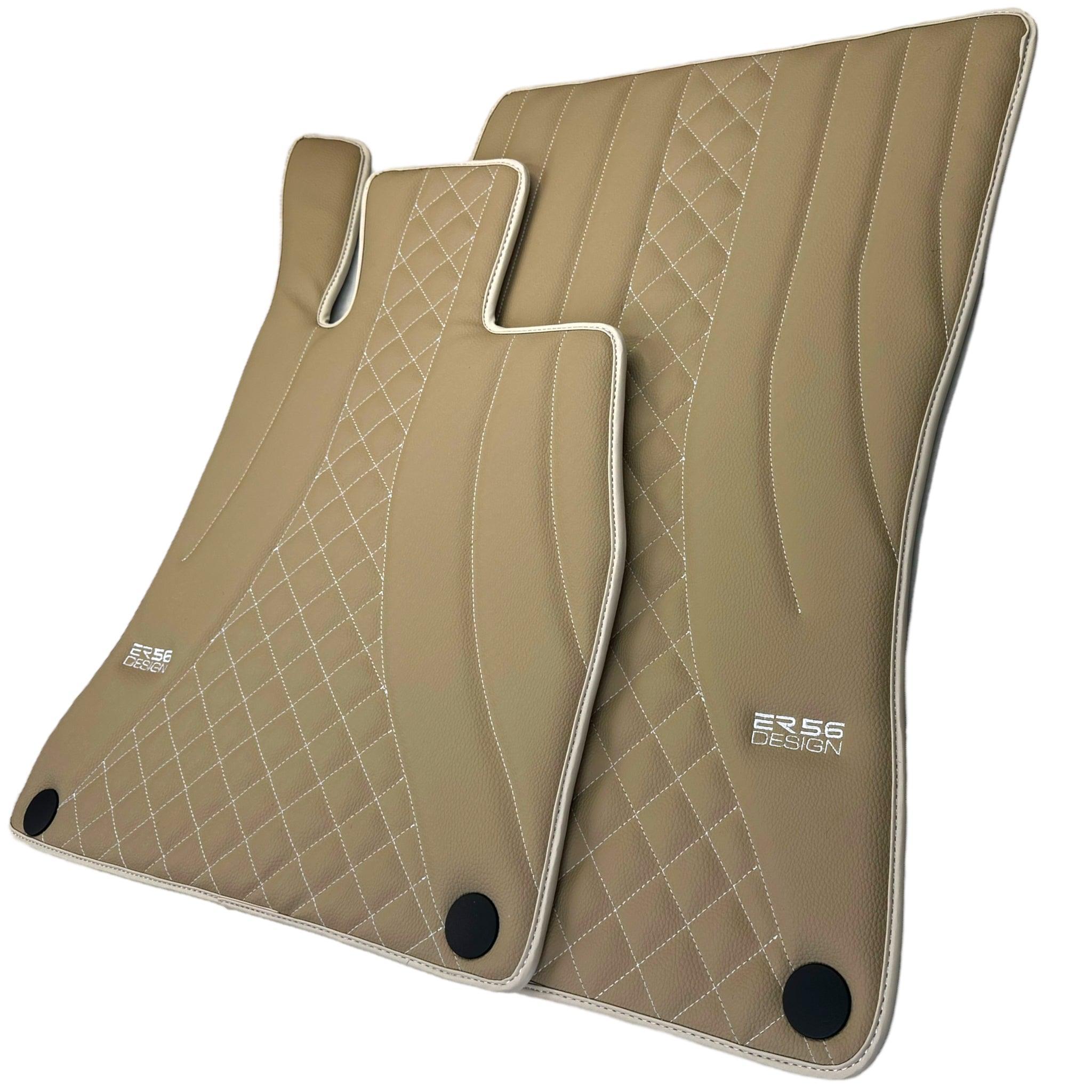 Beige Leather Floor Mats For Mercedes Benz E-Class S213 All Terrain (2020-2023) | ER56 Design - AutoWin
