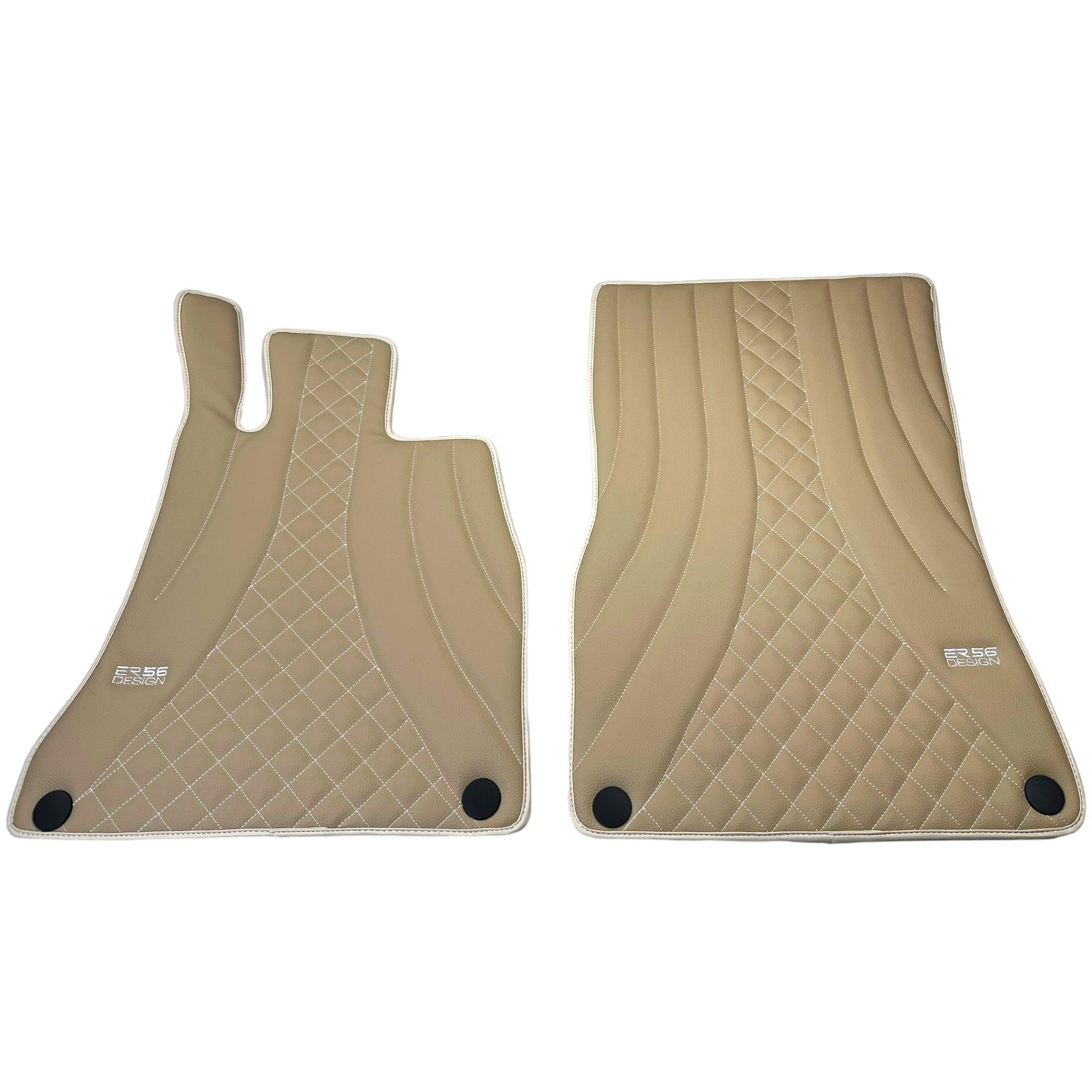 Beige Leather Floor Mats For Mercedes Benz E-Class S213 All Terrain (2020-2023) | ER56 Design - AutoWin