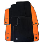 Black Floor Mats for Audi A1 - 5-door Hatchback (2019-2024) With Orange Alcantara | ER56 Design - AutoWin