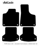 Black Floor Mats for Audi A3 - 3-door Hatchback (2003-2012) With Orange Alcantara | ER56 Design - AutoWin