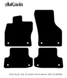 Black Floor Mats for Audi A3 - 3-door Hatchback (2013-2020) With Orange Alcantara | ER56 Design - AutoWin