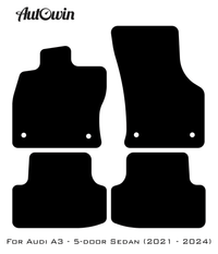 Black Floor Mats for Audi A3 - 5-door Sedan (2021 - 2024) | No Steps - AutoWin