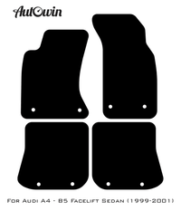 Black Floor Mats for Audi A4 - B5 Facelift Sedan (1999-2001) | No Steps - AutoWin