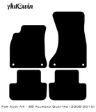 Black Floor Mats for Audi A4 - B8 Allroad Quattro (2008-2015) With Orange Alcantara | ER56 Design - AutoWin