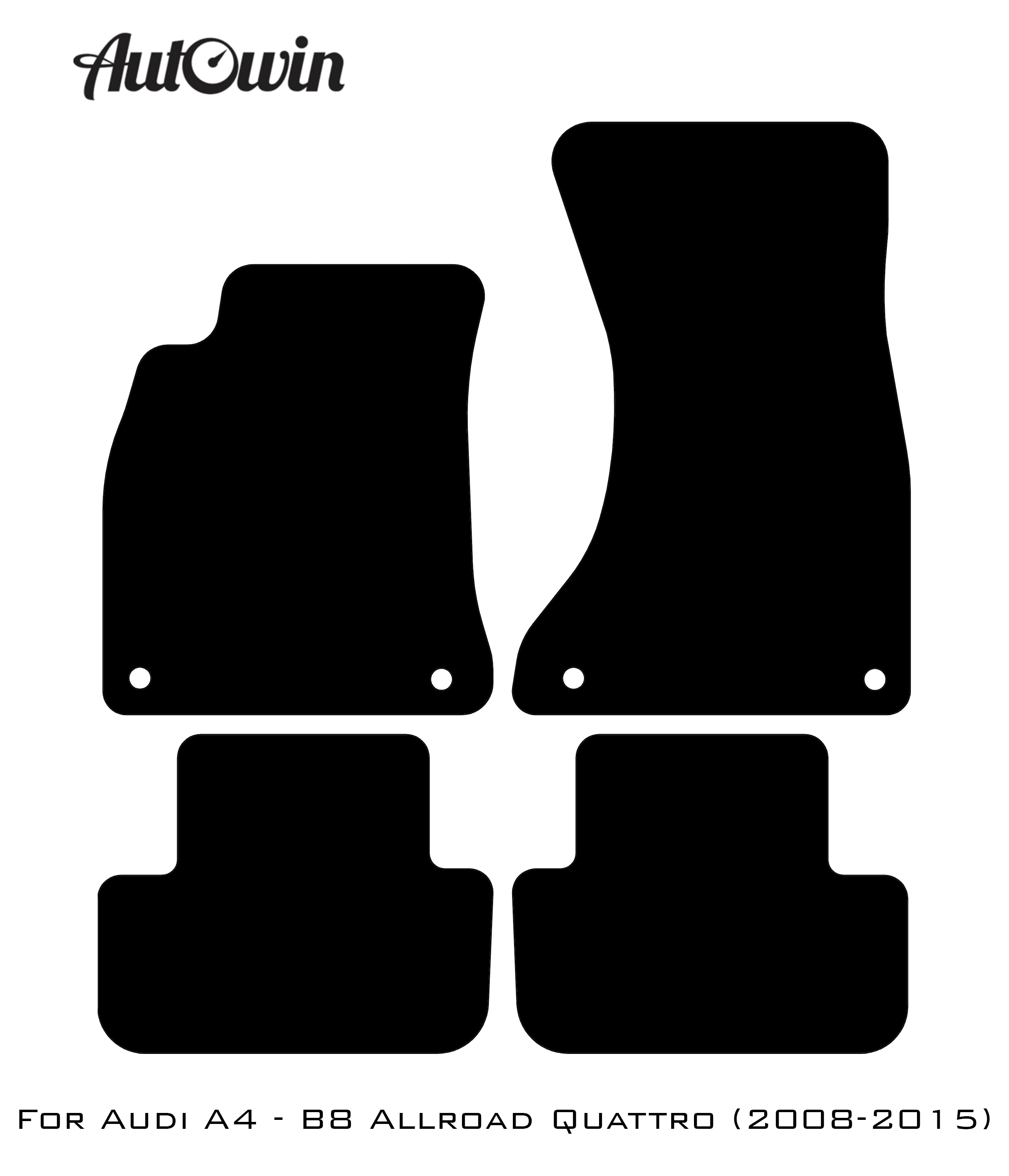 Black Floor Mats for Audi A4 - B8 Allroad Quattro (2008-2015) With Orange Alcantara | ER56 Design - AutoWin