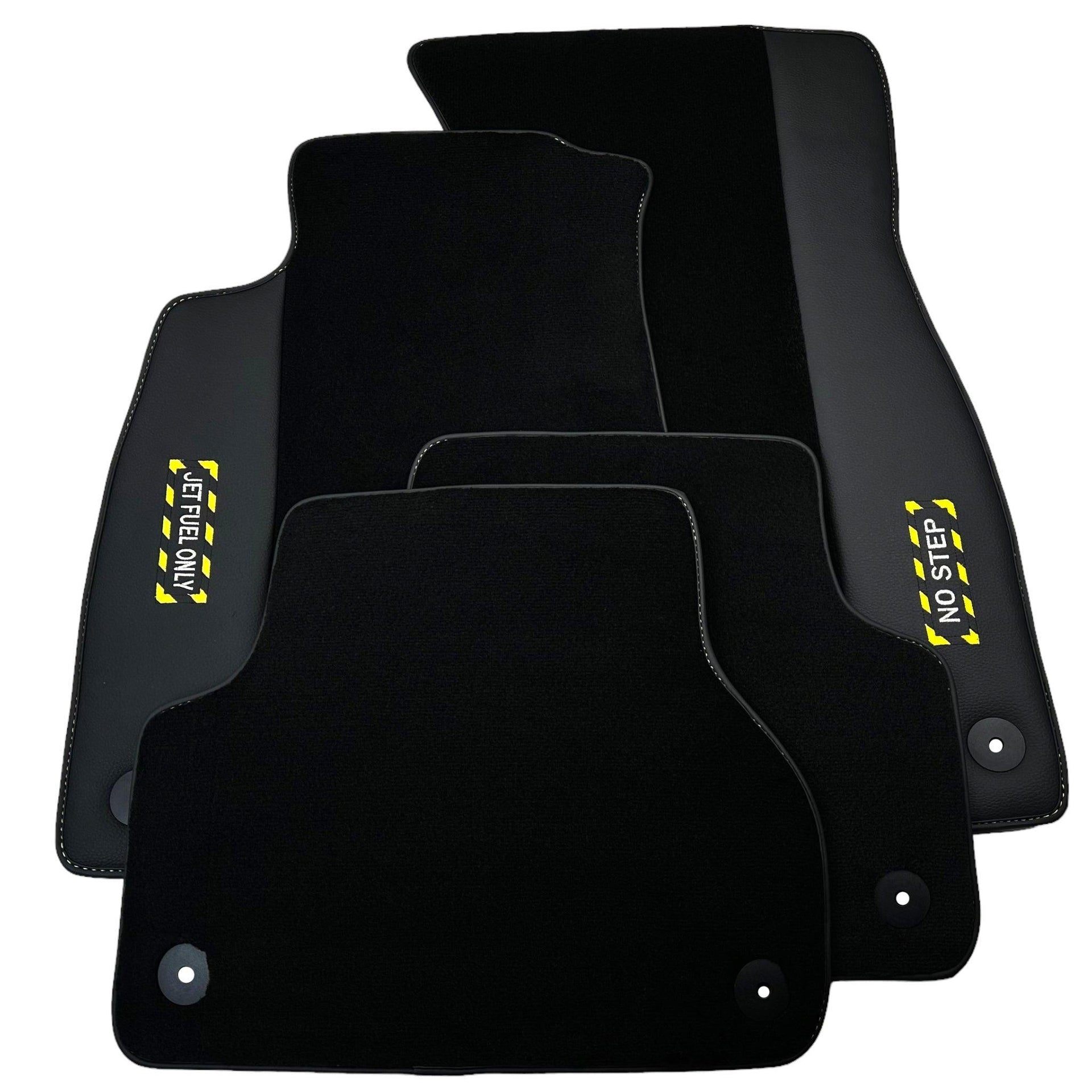 Black Floor Mats for Audi A6 - C7 Allroad Quattro (2012-2019) | Fighter Jet Edition - AutoWin