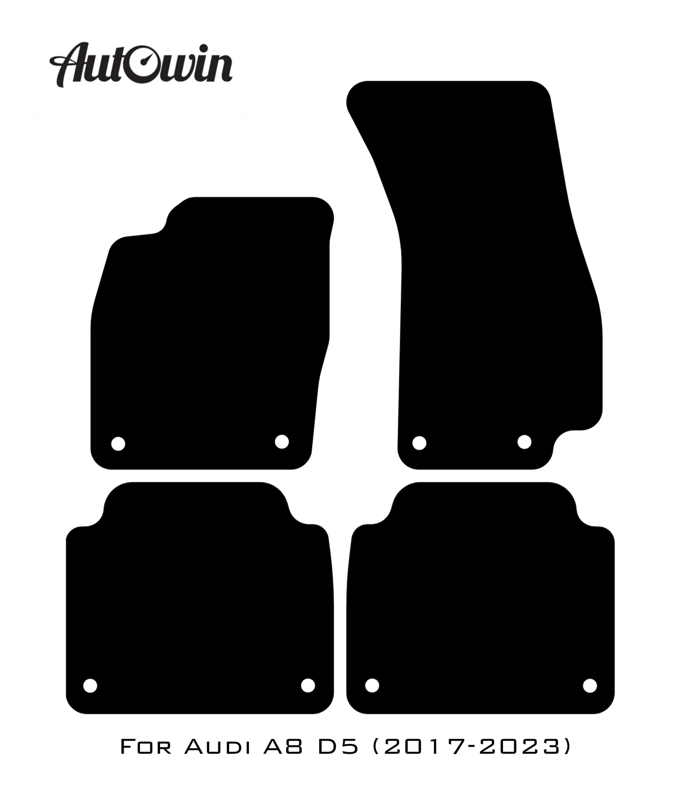 Black Floor Mats for Audi A8 D5 (2017-2023) With Orange Alcantara | ER56 Design - AutoWin