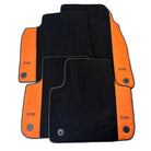 Black Floor Mats for Audi Q4 E-tron (2021-2024) With Orange Alcantara | ER56 Design - AutoWin