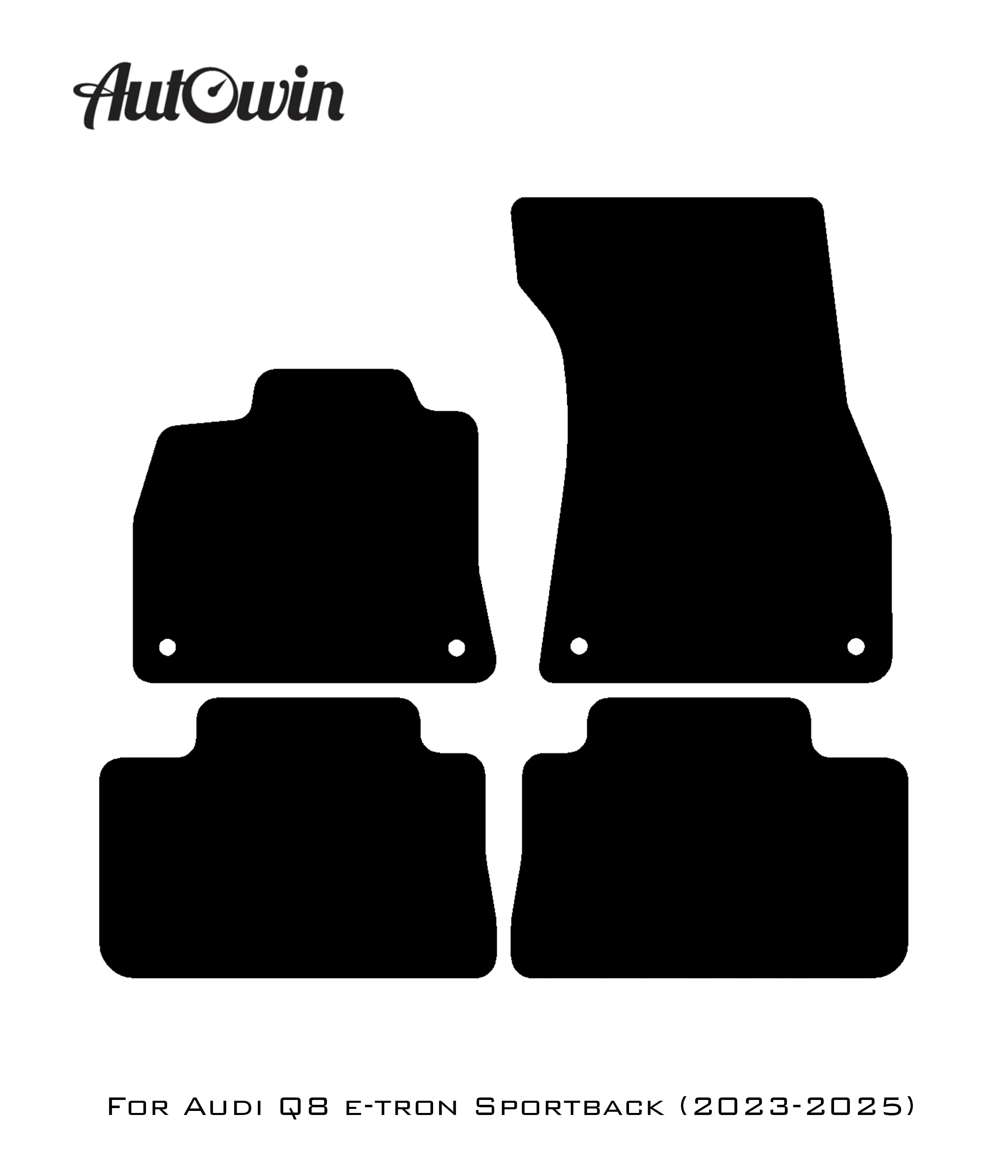 Black Floor Mats for Audi Q8 e-tron Sportback (2023-2025) | Fighter Jet Edition - AutoWin