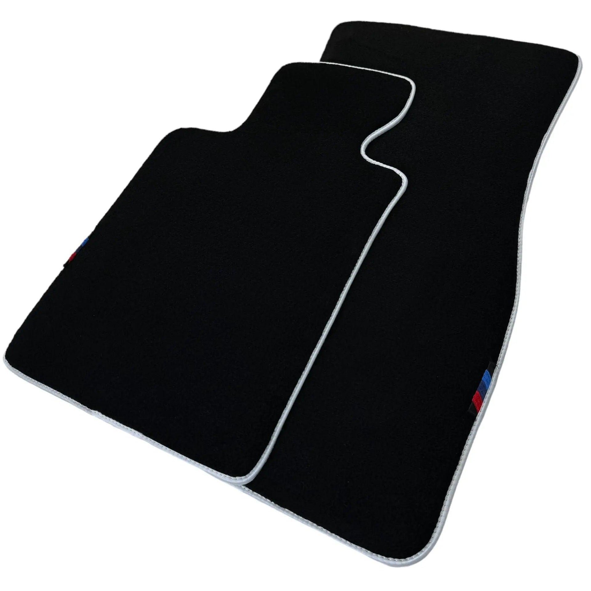 Black Floor Mats For BMW 1 Series E82 | White Trim - AutoWin