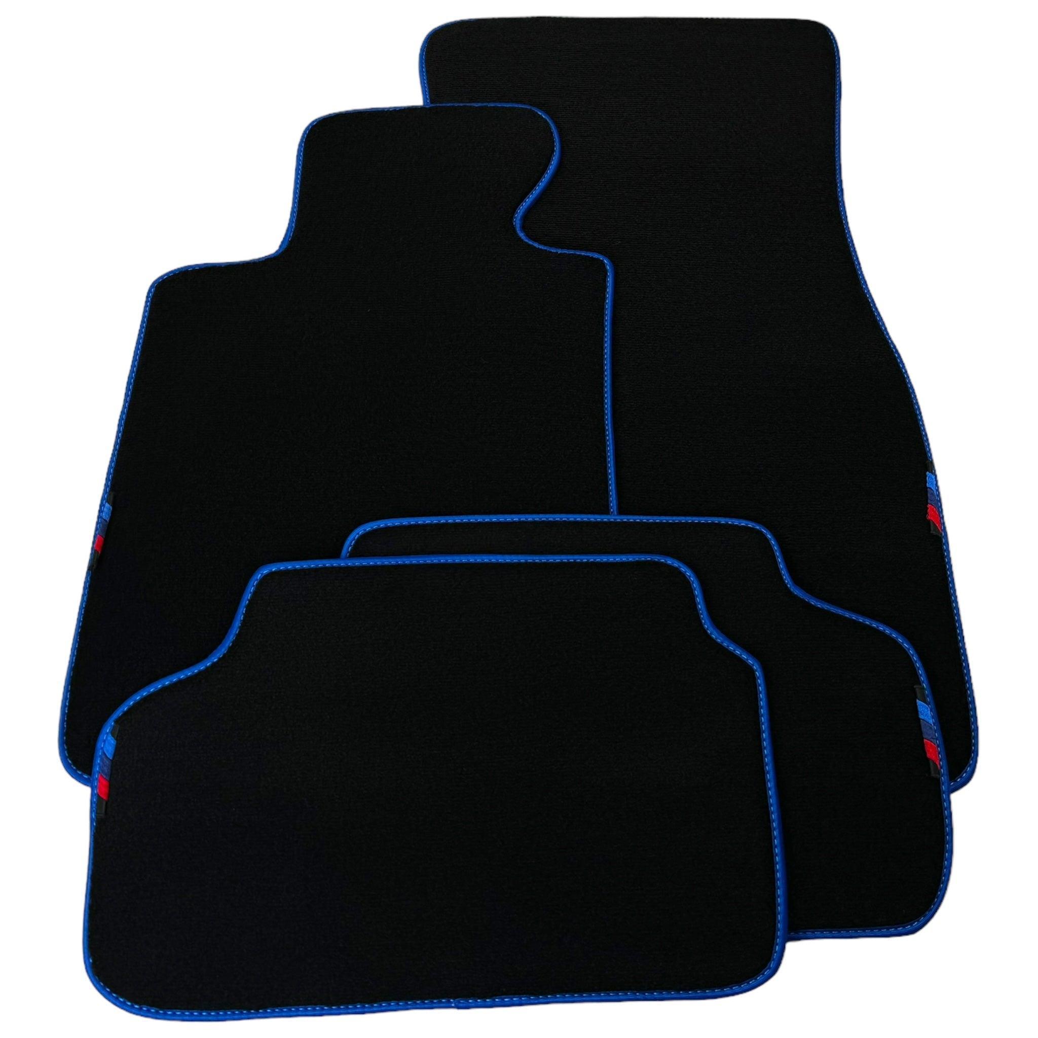 Black Floor Mats For BMW 2 Series F45 | Blue Trim - AutoWin