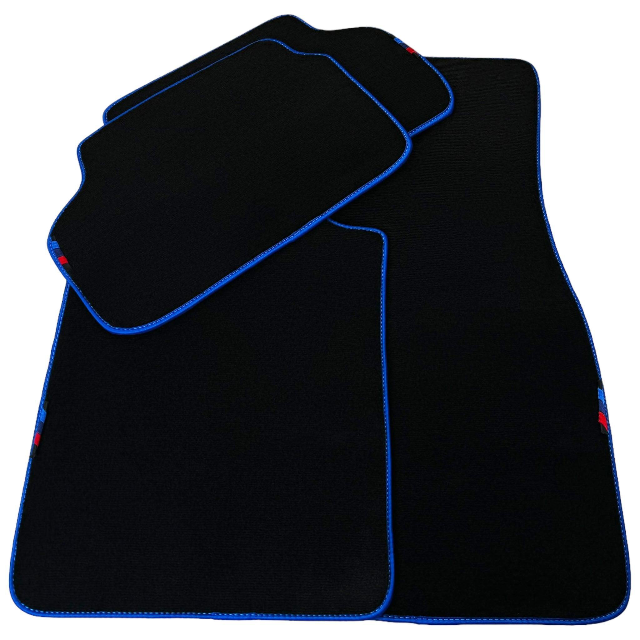 Black Floor Mats For BMW 2 Series F45 | Blue Trim - AutoWin