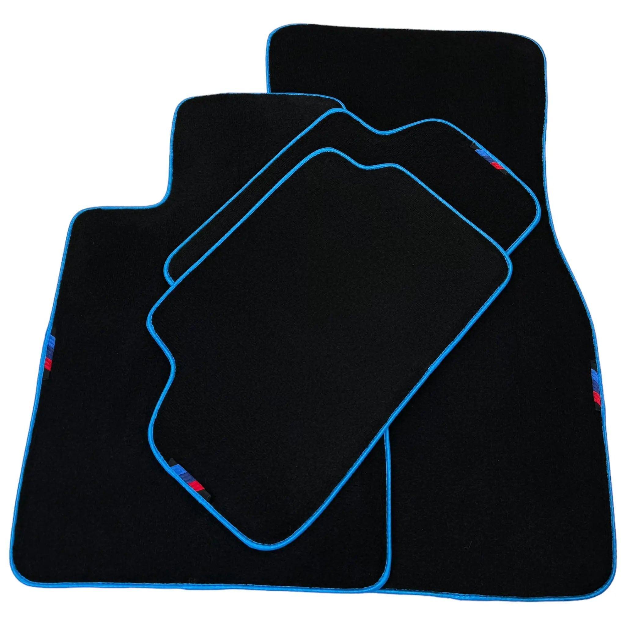 Black Floor Mats For BMW 3 Series F34 GT 2013-2020 | Sky Blue Trim - AutoWin