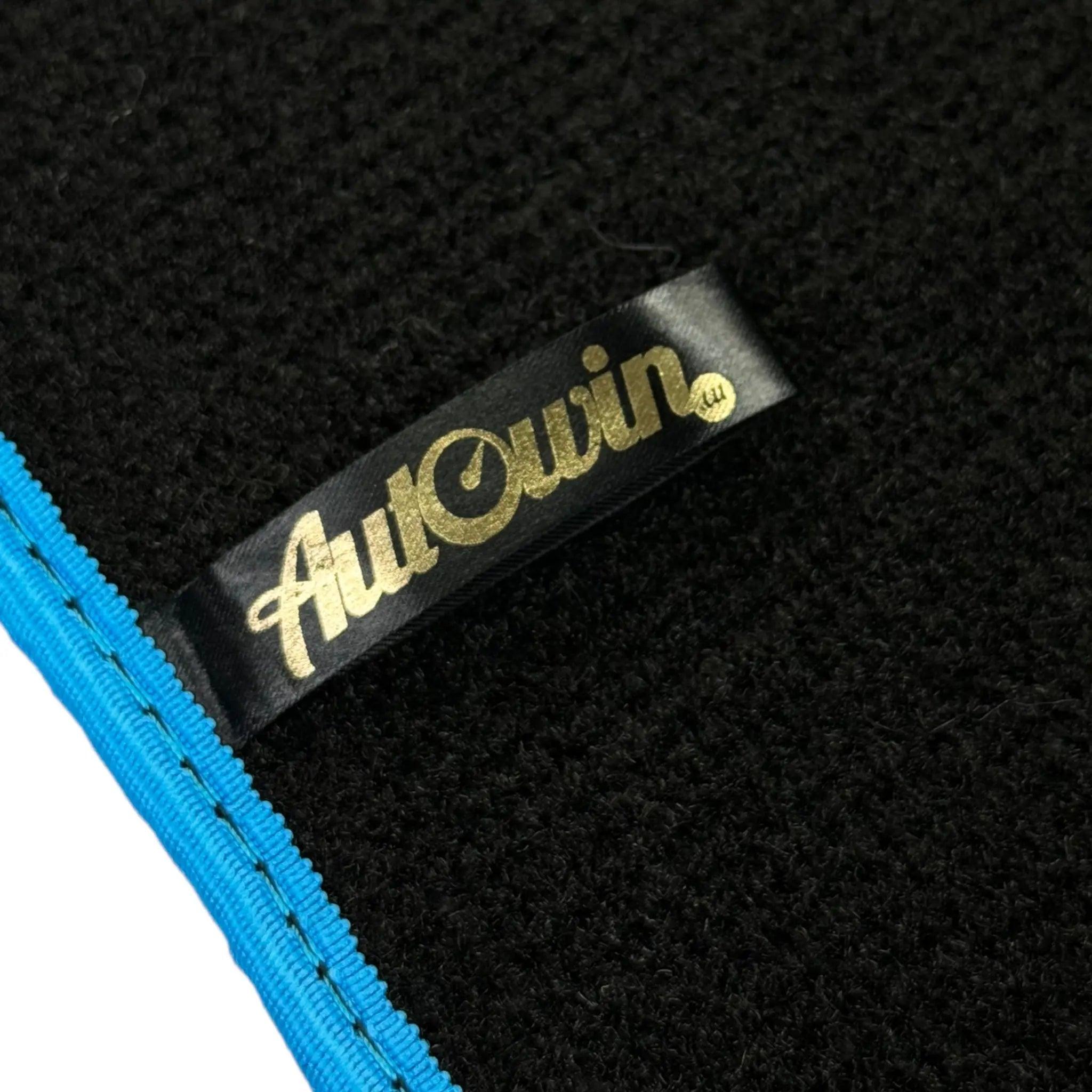 Black Floor Mats For BMW 3 Series F34 GT 2013-2020 | Sky Blue Trim - AutoWin