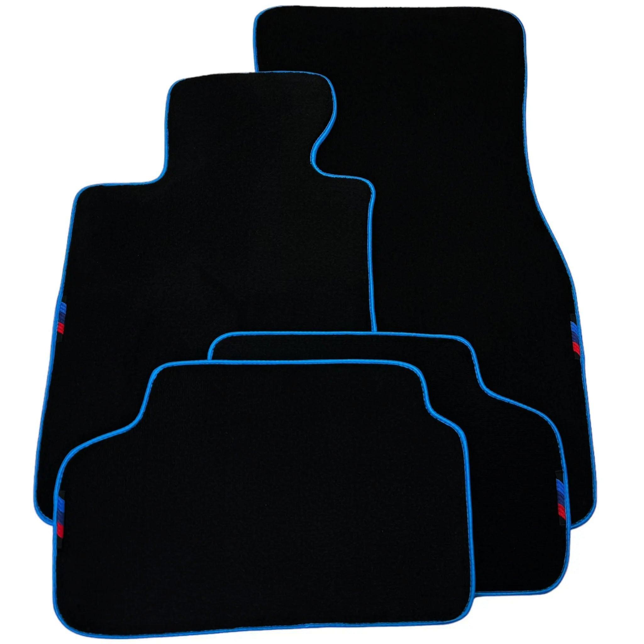 Black Floor Mats For BMW 3 Series F34 GT 2013-2020 | Sky Blue Trim - AutoWin