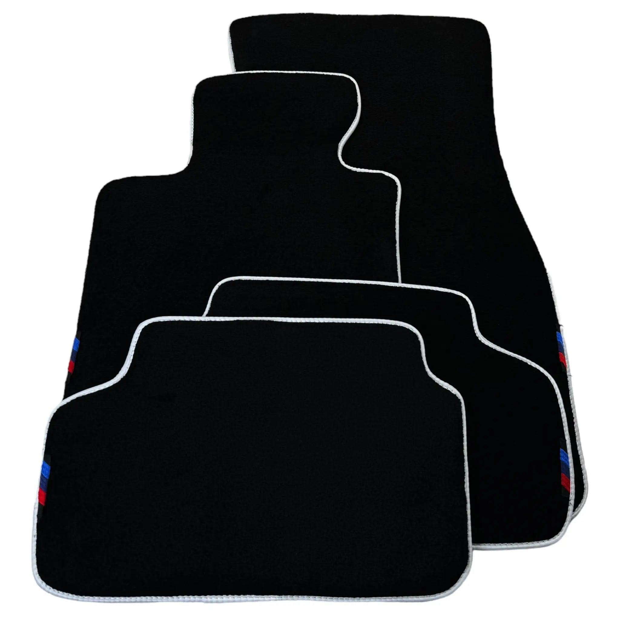 Black Floor Mats For BMW 3 Series F34 GT 2013-2020 | White Trim - AutoWin