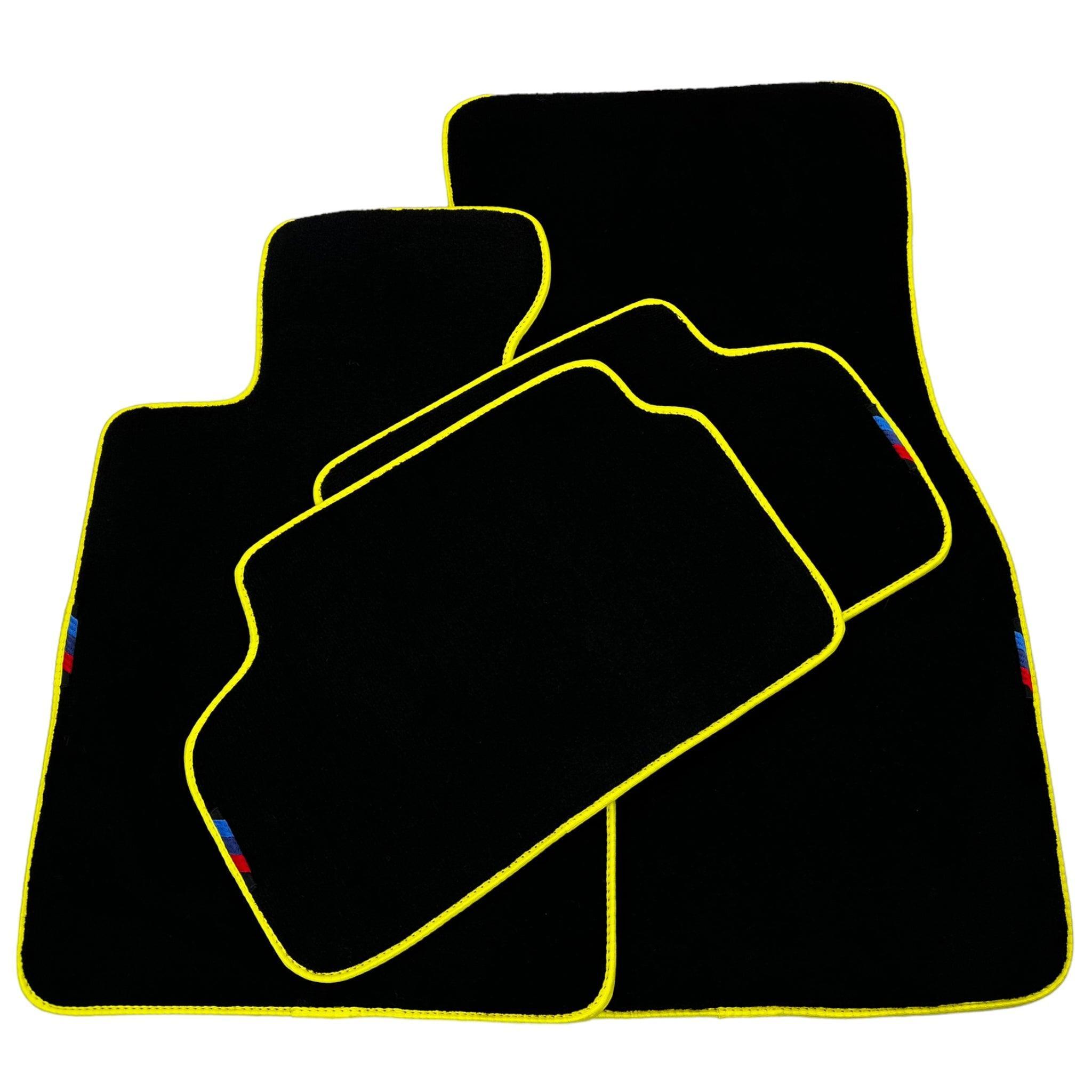 Black Floor Mats For BMW 3 Series F34 GT 2013-2020 | Yellow Trim - AutoWin