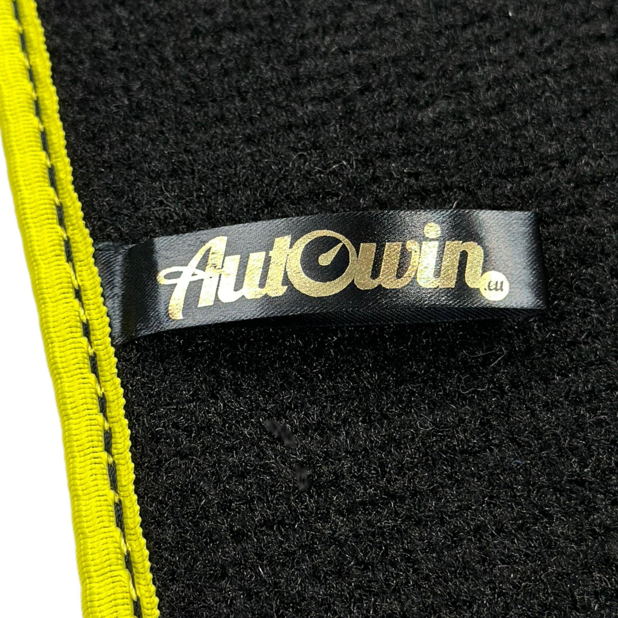 Black Floor Mats For BMW 3 Series F34 GT 2013-2020 | Yellow Trim - AutoWin