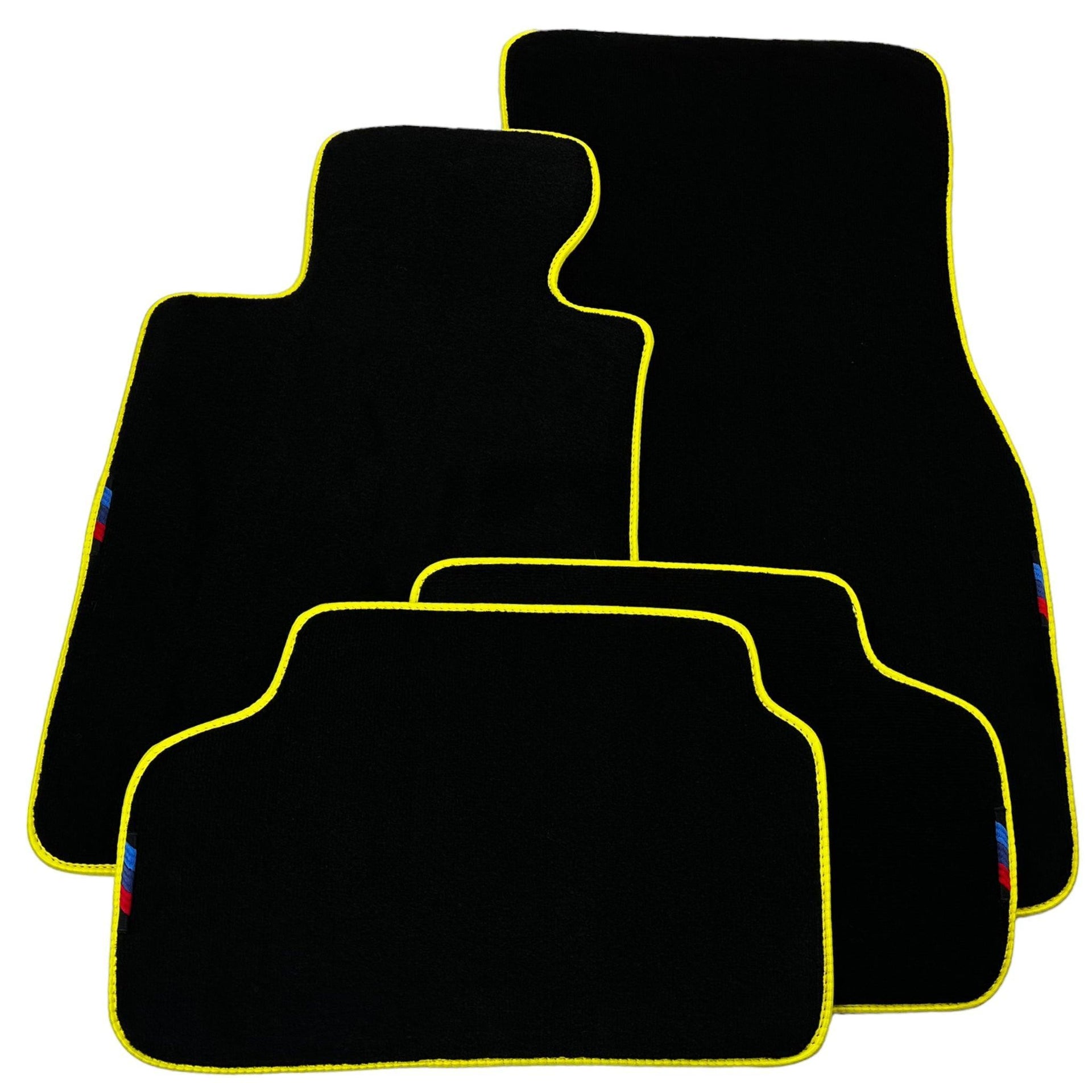Black Floor Mats For BMW 3 Series G20 | Yellow Trim - AutoWin